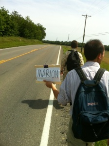 Evan Lent, Charles Chow and I on hitch hike mission trip to Paducah May '12